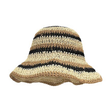 (Black) Summer Sunshades Straw Weaving Hat Ladies Anti-Uv Fisherman Hat Seaside Summer Travel Shopping Camping Sunproof Hat  rose Red