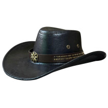 (Black) Outdoor Traveling  Camping Hiking House Western Rivet Cowboy Hat Multipurpose Party Decoration Present Supplies  dark coffee