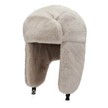 (creamy white) Russian Hat Ushanka Plush Hat Caps Windproof Warm Earflap Russian Bomber Hat for Skiing Camping Hiking Biking  Black
