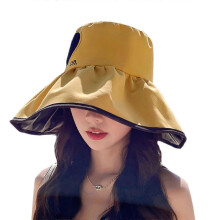 (Yellow) Fashion Fisherman Hat Packable Bucket Hat UV for Sun for Protection Wide Brim Summer Beach Cap Sunshade for Camping Clim  Yellow