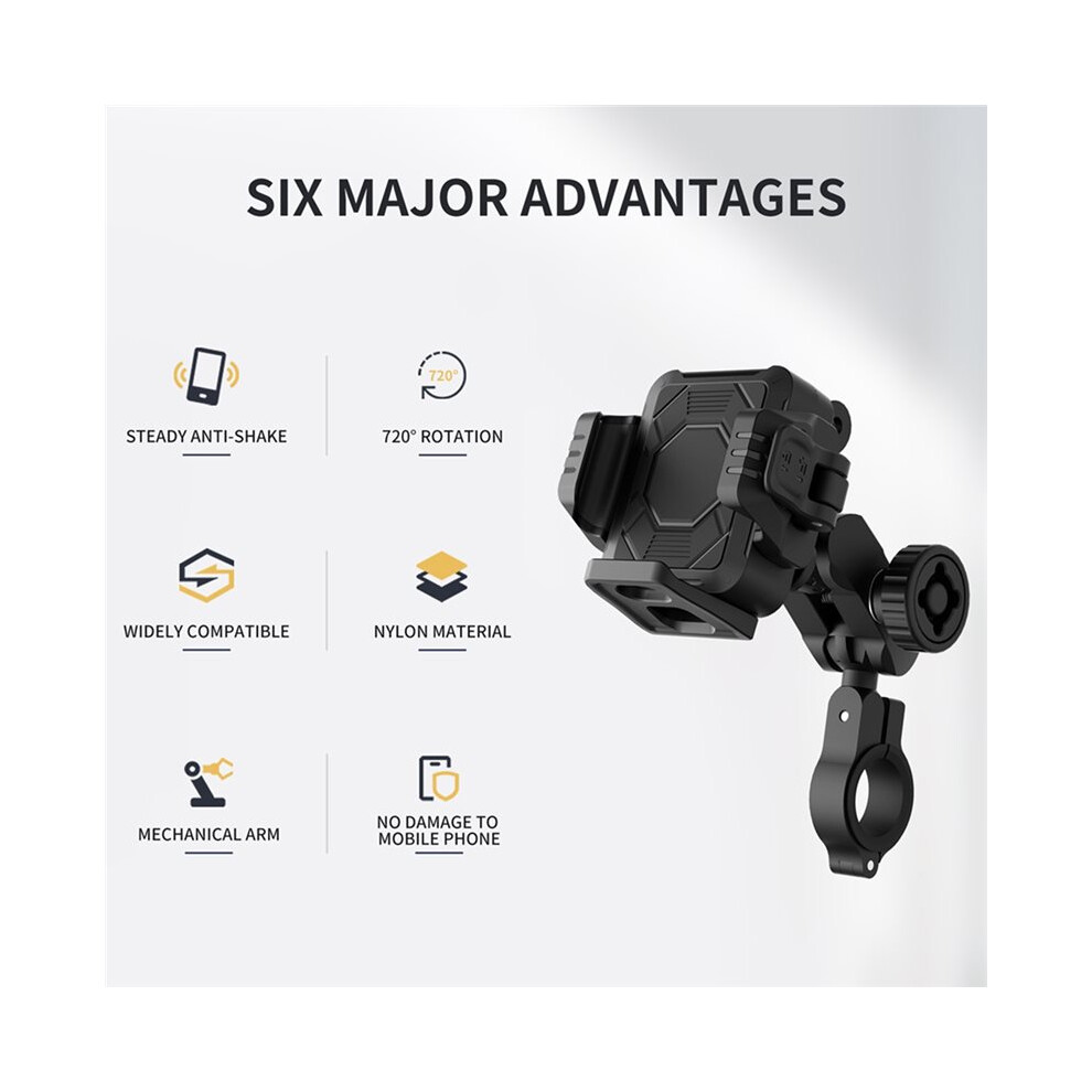 Motorcycle Phone Holder Anti-Shake Motorcycle Phone Mount Adjustable Quick-Release Phone Navigation Mount Holder B 6031386964277