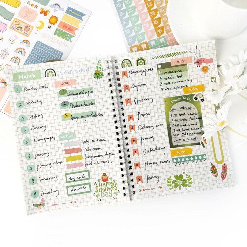 1700+ αυτοκόλλητα Vintage Planner για μηνιαίους και ημερήσιους προγραμματιστές 1