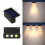 Luminária de parede solar externa com 3 LEDs brancos quentes. 4