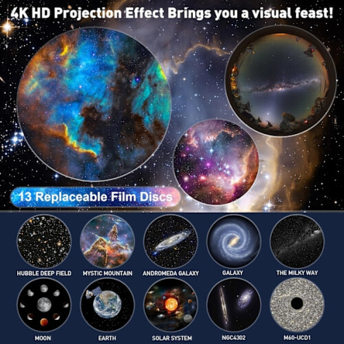 Projetor de planetário 12 em 1 com rotação de 360 2