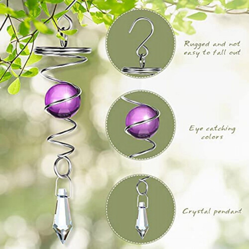 Kristall-Windspiel mit spiralförmigem Schwanz – 2er-Pack 2