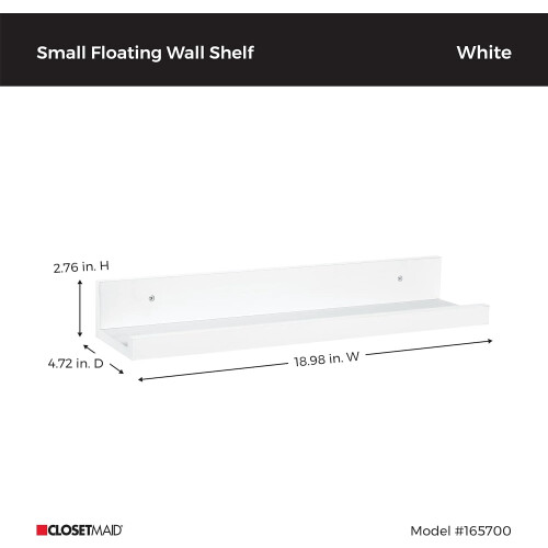 Prateleira de parede flutuante branca de 48 cm (19 polegadas) 1