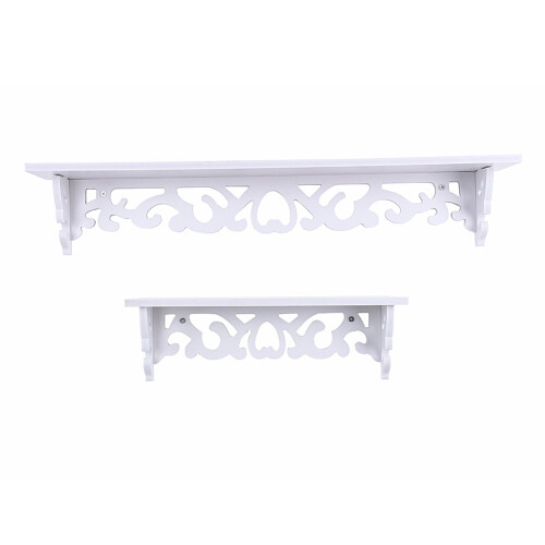 Ράφι τοίχου Yosoo White Carved – Πλωτή αποθήκευση 1