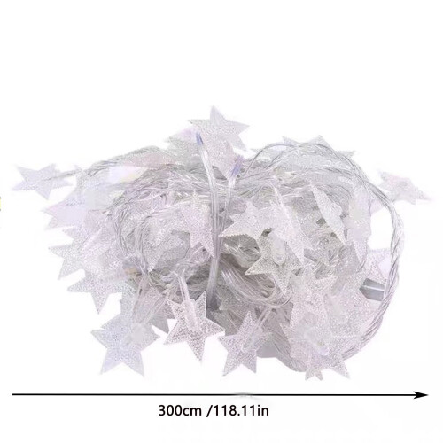 Stjerneformede batteridrevne julelys, 3m, 20 LED-lys 2