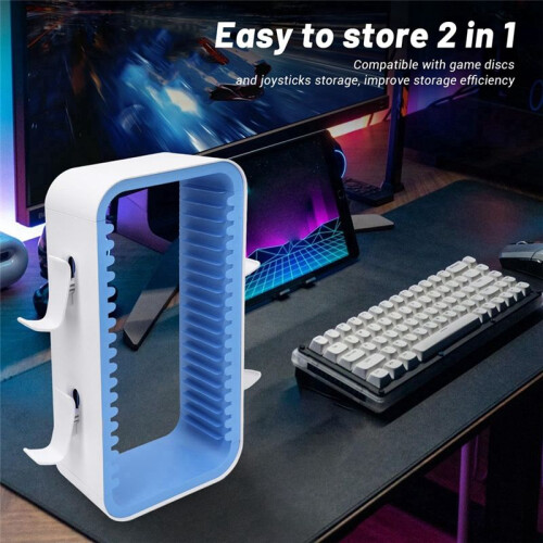 Game Storage Rack for  PS4 PS5 Game Disc Holder Game Disc Rack for  Multi-Function Disc Rack White 2