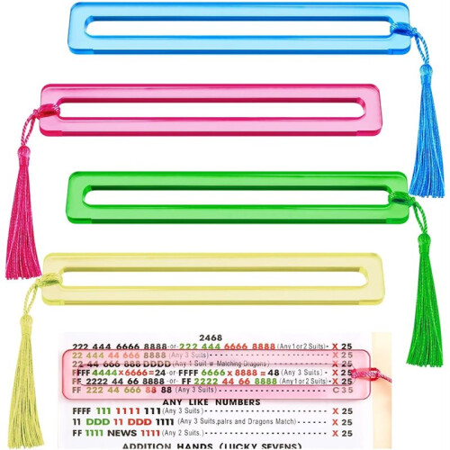 4 Pcs Mahjong  Finder, Bright Acrylic Mahjong  Reader for Beginners, Thickened Rules Reader 2