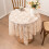 Floral Embroidered Tablecloth Sturdy Polyester-135x100 Black 5