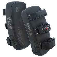 Playwell Matte "Twin Tiger" Curved Thai Pad - Black - Singles