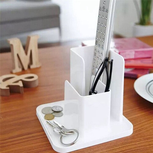 Not Easy to Scratch Modern Durable Desktop Storage Organizer for Students Storage Box White 2