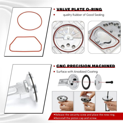 KK-4835 Compressor Piston Kit Connecting Rod Replacement Kit Cable Oil-Free Air Compressor Pump 2
