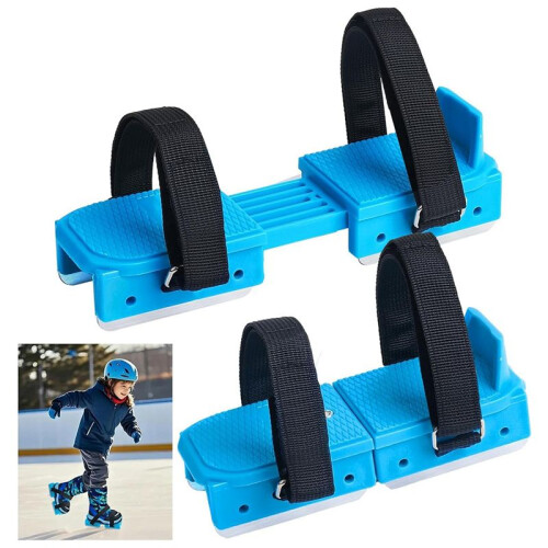Winter Toddler Ice Skates, Adjustable Double Runner Ice Skates with Hook and Loop Fastener Straps 1