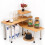 Bamboo Kitchen Countertop Organizer Corner Shelf Storage Display Bathroom Makeup Dresser Table with Hooks Space Saving 2