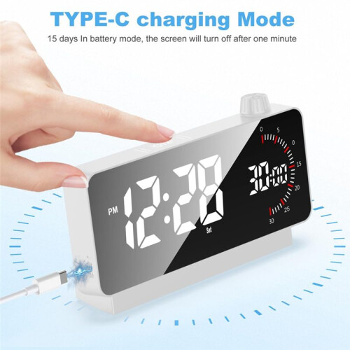 Väckarklocka med Timer: Digital Skrivbordsklocka Batteridriven Countdown för Study Office-Väckarklockor för Sovrum Vita 2
