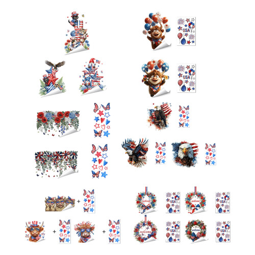 Wasbare en efficiënte raamsticker-1528 Vierdelige set 1
