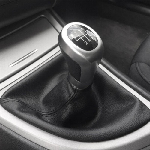 2X 6 Speed Manual Gear Shift Knob Shifter Lever Boot Cover for- 1 Series E81 E87 E87Lci E88 E82 2