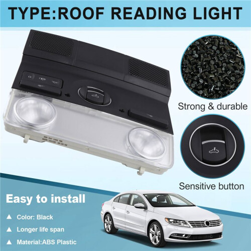 35D947105A Roof Reading Light Ceiling Light Skylight  Interior lighting For  CC 2010-2018 Black 2