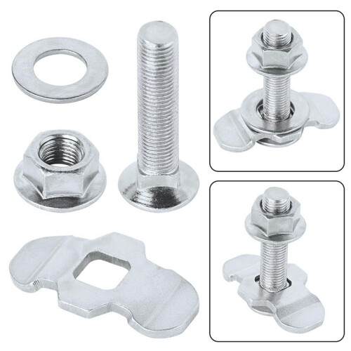 L Track Threaded Stud Fittings L-Track Threaded Double Stud Lug Fitting Tie Down, Used with L Track Rails, Silver 1