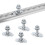 L Track Threaded Stud Fittings L-Track Threaded Double Stud Lug Fitting Tie Down, Used with L Track Rails, Silver 4