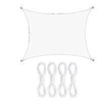 25-26 Heavy Duty Rectangle Waterproof Sun Shade Sail Canopy 95% Uv Block Sunscreen Awning with 4 Mounting Ropes for Outdoor Garden Patio