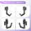 24Pcs Pegboard Hooks J Shape Pegboard Hook Peg Board Tool Organizer Accessories, Black 7