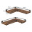 Levede Rustic Floating Shelves Set 2PC Kitchen Corner Wall Shelf Unit Storage 8