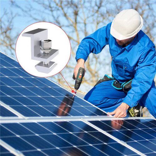 Pack of 16 Solar Module Brackets, Solar Panel Holder, End Clamp, Adjustable, Fixing Solar Module Holder (35 mm) 1