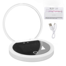 UV Cosmetic Smart Handheld Double Sided 2X Magnifying Rechargeable Compact Mirror with UV Camera for Sunscreen Test