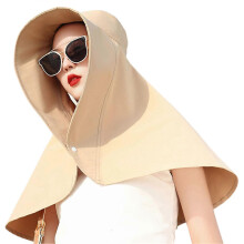 (Yellow) Fashion Ladies Sun Protection Bucket Hat Summer Shawl Face Covering Fishing Cap