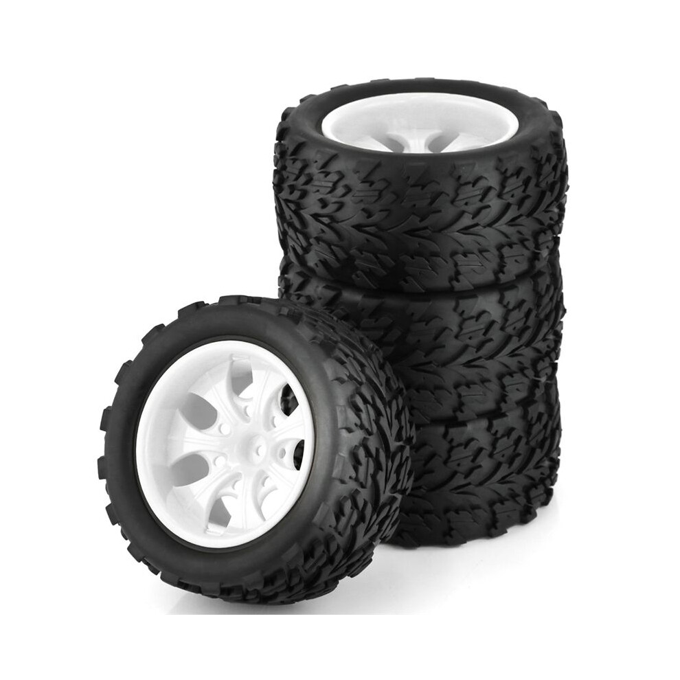 4Pcs 118Mm 1/10 Rc Truck Buggy Tire Tyre Wheel Foam Inserts 12Mm Hex For Arrma Redcat Hsp White 6032129627725