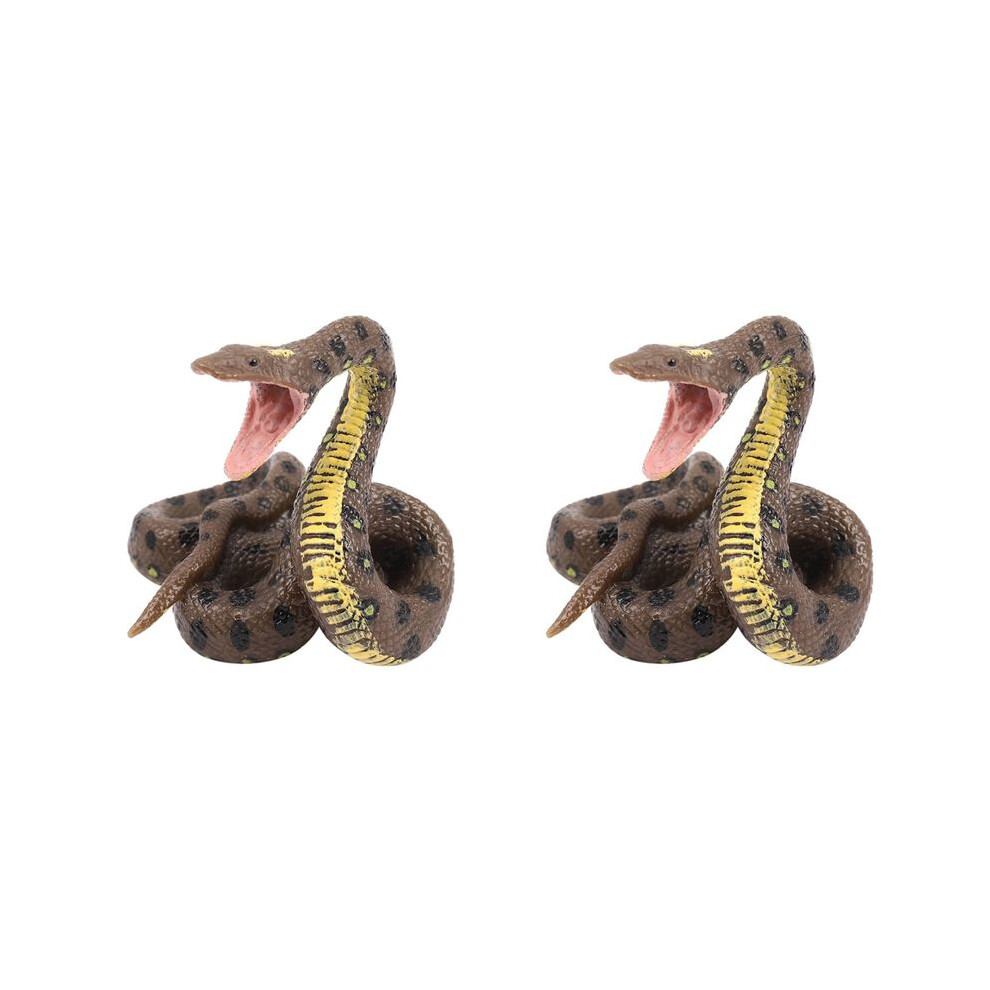 2X Children's Toy Snake Model Simulation Reptile Python Python Wild Animal Snake Model 4712883993213