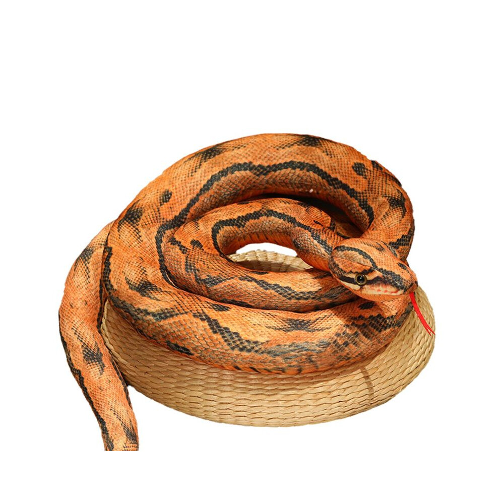 Simulation Python Plush Toy Python Plush Animal Plush Doll Halloween Decoration Gift -Banded Python Red 6034060684324