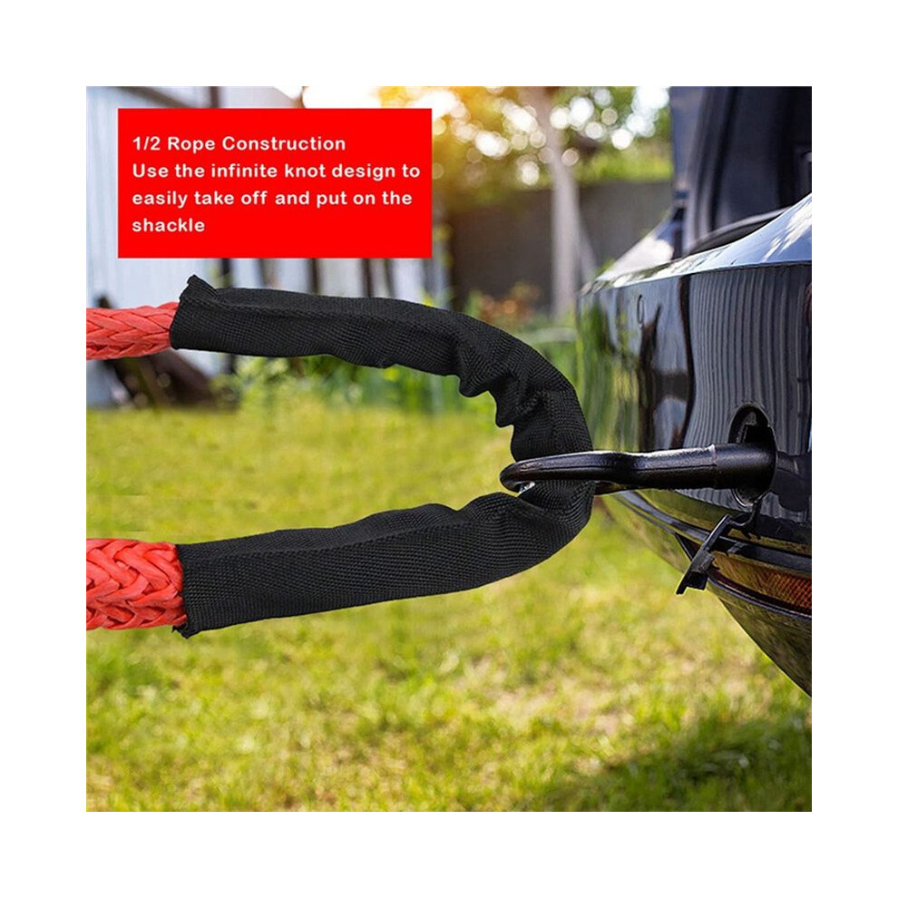 1Set Rope Shackle Synthetic Car Flexible Shackles 55000Lbs Trailer Tow Strap Pull Car Broke Down Winch Accessories 4712762790483