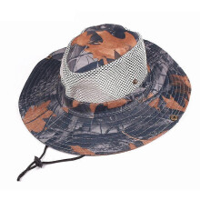 (Coffee) Unisex Summer Camo Breathable Mesh Sun Protection Hat Boonie Outdoor Hunting Cap