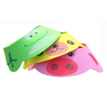 3 Pack Baby Shower Caps Cartoon Frog Pig Bear Shampoo Caps Protective Bathing Sun Hat with Four Adjustments