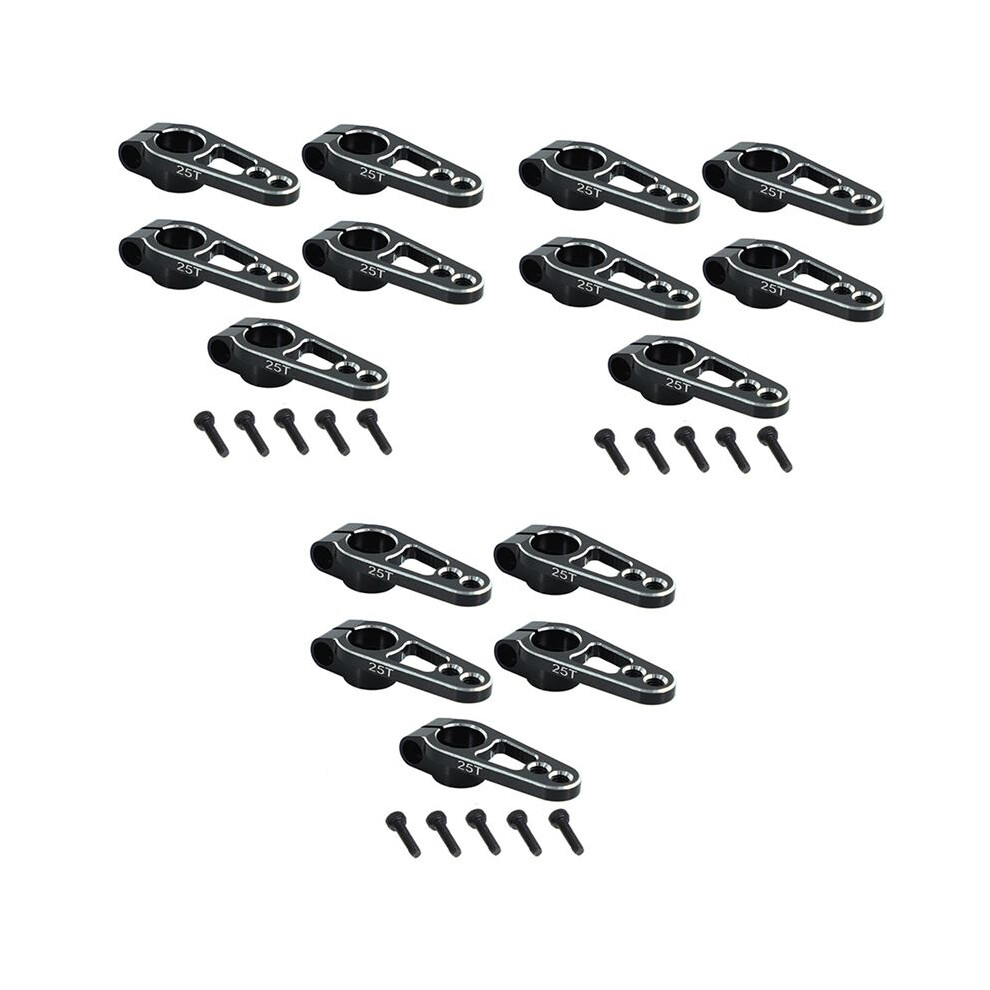15Pcs Aluminum Alloy 31Mm 25T Steering Servo Arm Horn For Futaba Sakura D4 1/10 Rc Drift Car Crawler Parts, Black 4713805127099