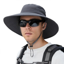 (Dark Grey) Unisex Wide Brim Hat, UPF 50+ Waterproof Sun Protection, Summer UV Protection Boonie Hat