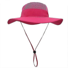 (Rose Red) Unisex Wide Brim Sun Hat,outdoor Upf 50+ Waterproof Boonie Hat Summer Uv Protection Sun Caps