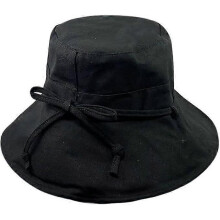 (Black) Women's Bucket Hats - Ladies Outdoor Fisherman Caps Sun Protection Wide Brim Som