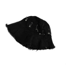 Women Bucket Cap Hip Hop Black Fisherman Hat Day to Day Activity Neutral for Sun for Protection Caps Foldable Hats Multicolor