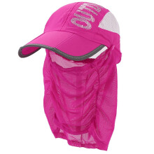(Rose Red) Sun Cap Fishing Hat Wide Brim Breathable Foldable Baseball Caps Sun for Protection Hats with Neck Face Flap for Pink