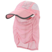 (Pink) Sun Cap Fishing Hat Wide Brim Breathable Foldable Baseball Caps Sun for Protection Hats with Neck Face Flap for Pink