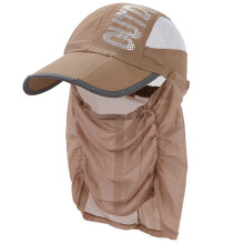 (Khaki) Sun Cap Fishing Hat Wide Brim Breathable Foldable Baseball Caps Sun for Protection Hats with Neck Face Flap for Pink
