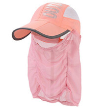 (Orange) Sun Cap Fishing Hat Wide Brim Breathable Foldable Baseball Caps Sun for Protection Hats with Neck Face Flap for Pink