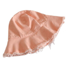 Women Men Vintage Distressed Frayed Washed Bucket Hat Wide Brim for Sun for Protection Solid Color Outdoor Casual Foldable Cotton Fisherman Cap Pink