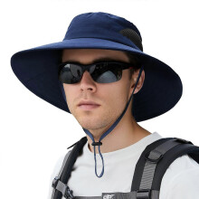 (Dark Blue) Unisex Wide Brim Hat, UPF 50+ Waterproof Sun Protection, Summer UV Protection Boonie Hat