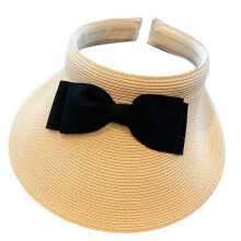 (apricot) Women's Hats Empty Top Beach Sun Hat Wide Brim Visor Hat Beach Outdoor Summer Cap UV for Protection Orange